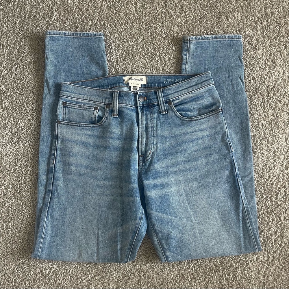 Madewell Selvedge Athletic Slim Light Wash Denim Jeans